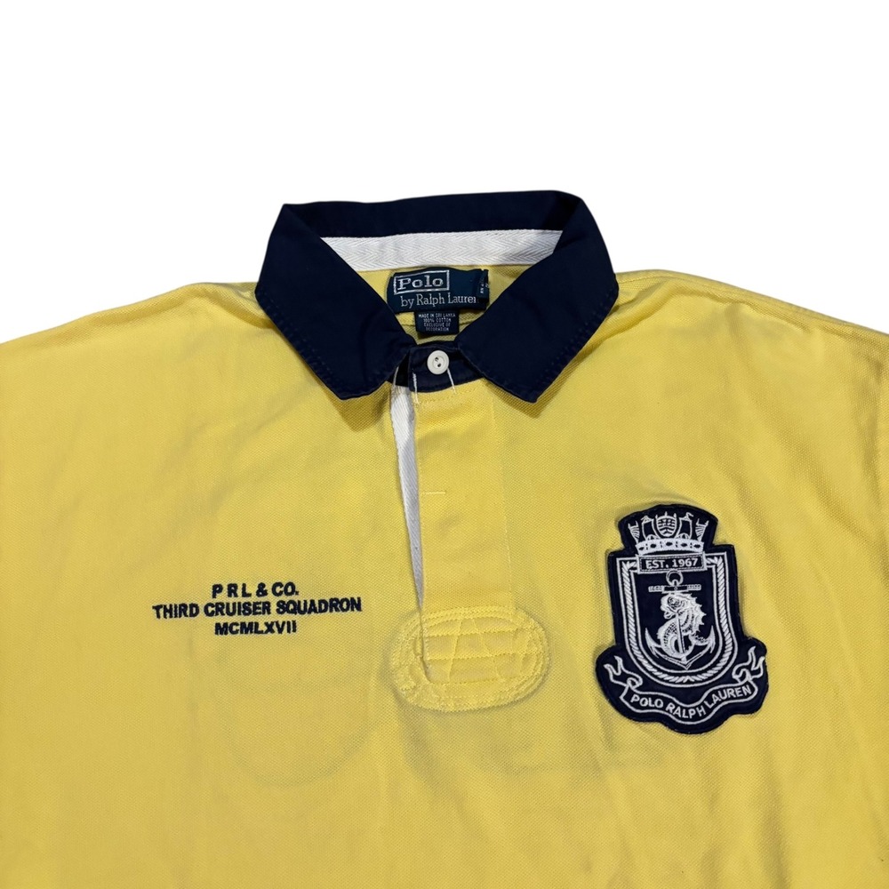 Polo Ralph‎ Lauren Mens Yellow Third Cruiser Squadron Rugby Polo Shirt Size L - Picture 3 of 8